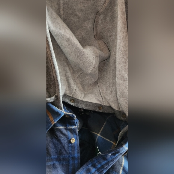 Le 31 By Simons Flannel Shirt Detachable Hood Sz XL Modern Fit - Picture 3 of 15